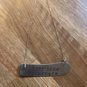 Don’t stop believin’ necklace handmade